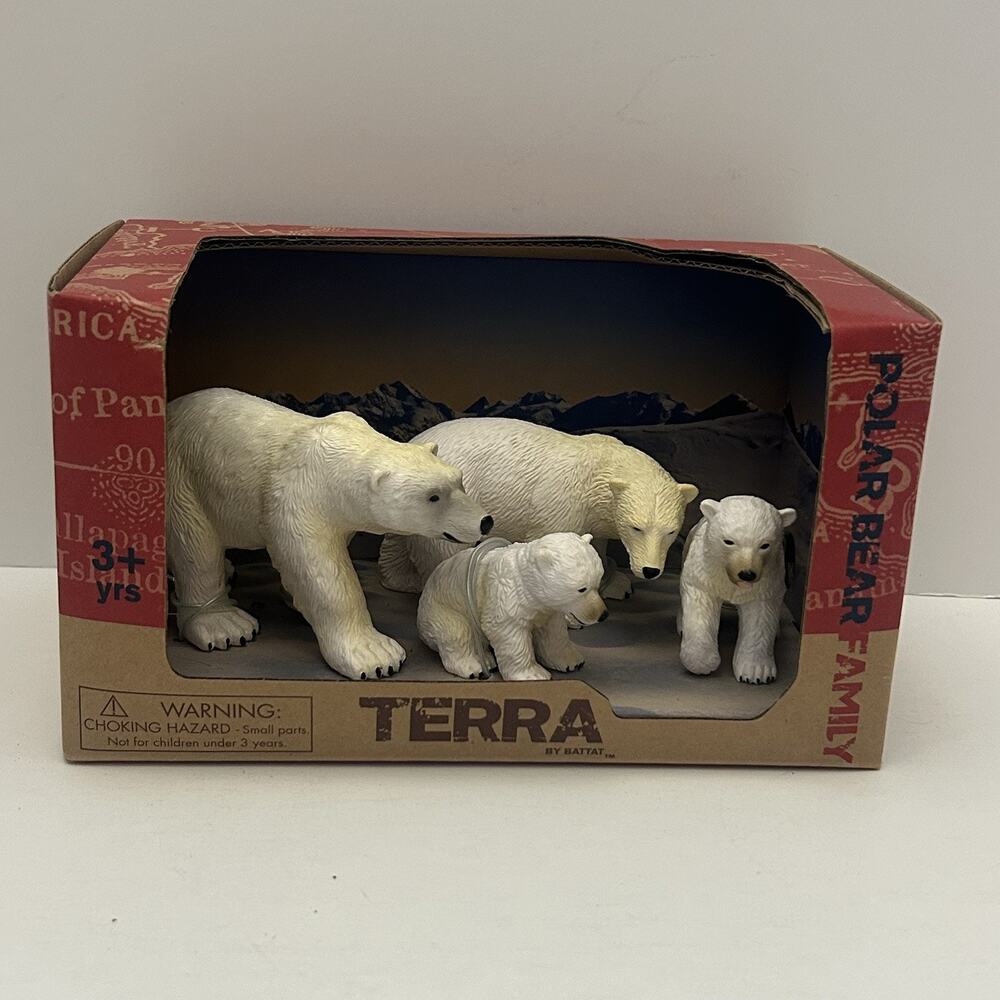 Terra by Battat Polar Bear Family Figurine Set AN2731 Diorama Animals NEW